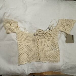 Cream sweater tube top